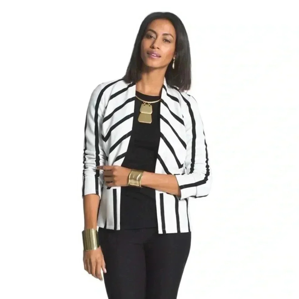 Chico’s Stripe Ottoman Jacket - Picture 6 of 9